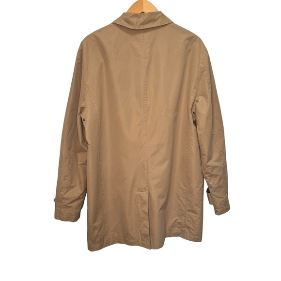 Cole Haan Men's Khaki Button Front Water Resistant Rain Coat Size Medium - Picture 3 of 14